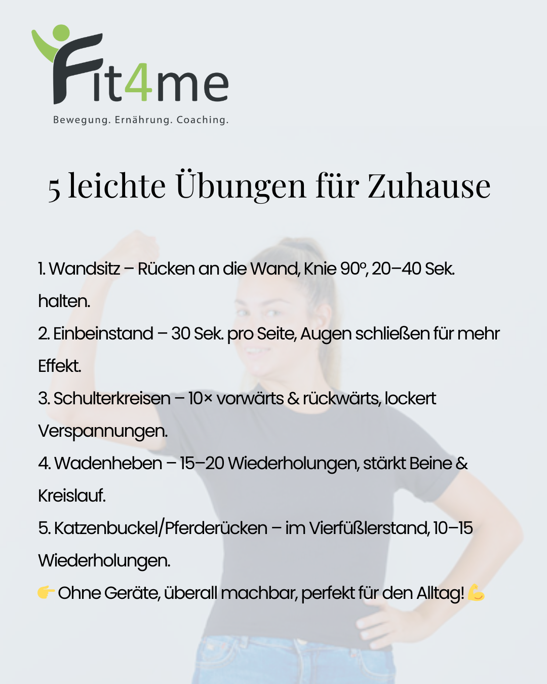 Leichte Übungen stressfrei in den Alltag integrieren - Fit4me